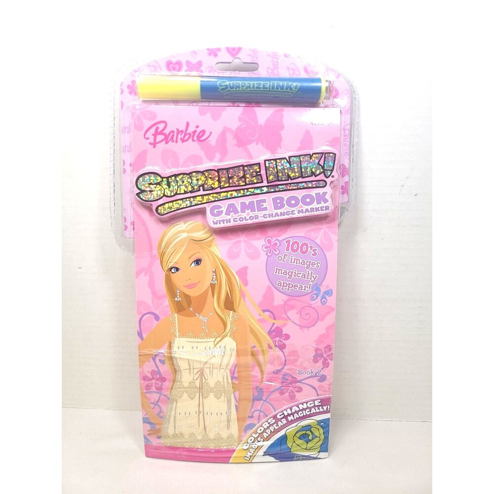 New Vintage Barbie Surprize Ink Activities Game Book & Marker NIP 2007